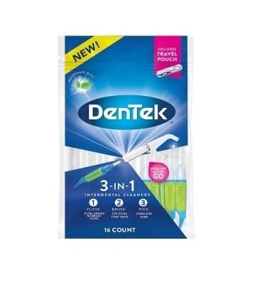 Міжзубні щітки DenTek 3 в 1 з поліпшеним фторидним покриттям, 16 шт