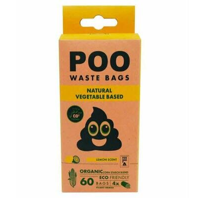 Пакети M-Pets POO Dog Waste Bags Lemon для прибирання за тваринами з ароматом лимона, 60 штук