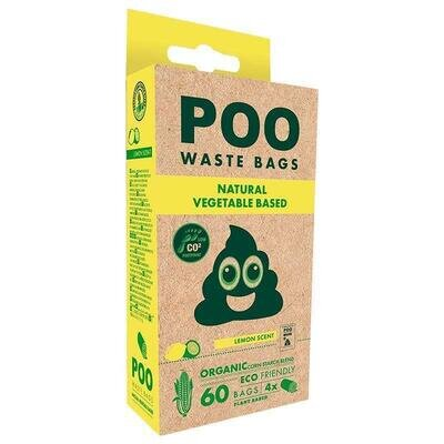 Пакети M-Pets POO Dog Waste Bags Lemon для прибирання за тваринами з ароматом лимона, 60 штук