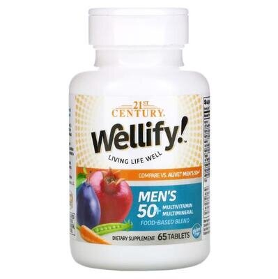 Мультивітаміни для чоловіків 50+ 21st Century Wellify Men's 50+ Multivitamin Multimineral, 65 таблеток
