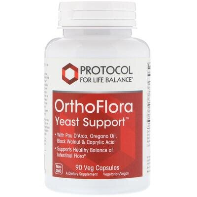 Підтримка кишкової мікрофлори Protocol for Life Balance OrthoFlora Yeast Support, 90 капсул