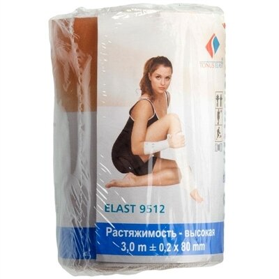 Бинт еластичний Tonus Elast 9512 високої розтяжності 3 м х 8 см