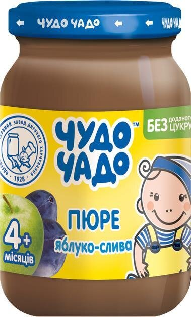 Пюре фруктове Чудо-Чадо Яблуко-слива без цукру, 170 г