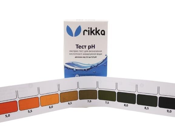 Тест рН Rikka для визначення кислотності акваріумної води, діапазон 5,0-9,0