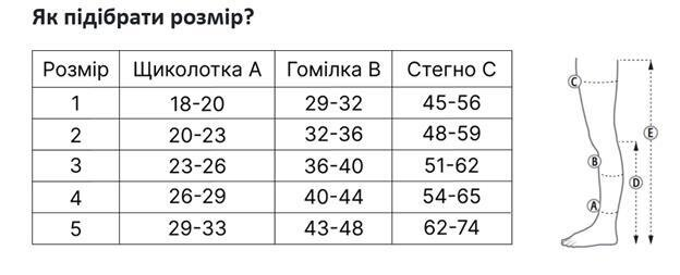 Гольфи компресійні Veinax Microtrans 821R-BK мікрофібра клас компресії 2, середні, чорний, розмір 1