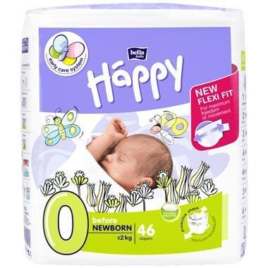 Підгузки Bella Baby Happy Before Newborn, розмір 0, до 2 кг, 46 шт