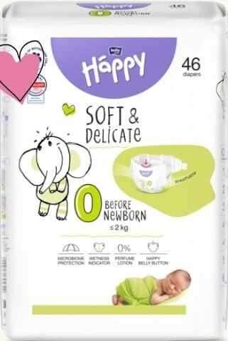 Підгузки Bella Baby Happy Before Newborn, розмір 0, до 2 кг, 46 шт