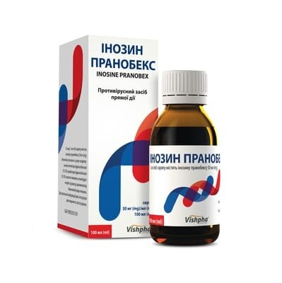Інозин пранобекс сироп 50 мг/мл по 100 мл у флак.