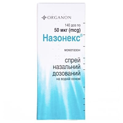 Назонекс спрей наз., доз. 50 мкг/дозу по 140 доз (18 г) у флак.