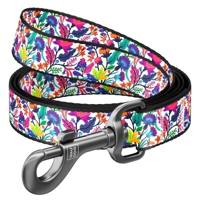 Повідець Collar WAUDOG Nylon малюнок Чарівні квіти, ширина 15 мм довжина 122 см