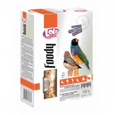 Корм повнораціонний Lolo Pets для зебрових амадин та екзотичних птахів, 500 г