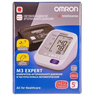 Тонометр Omron M3 Expert HEM-7132-ALRU автоматичний з мережевим адаптером