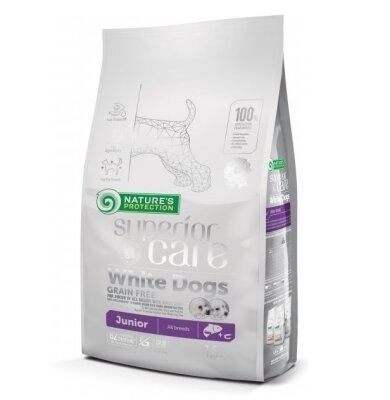 Корм сухий Nature's Protection White Dogs Grain Free Salmon Junior All Breed для собак, 1,5 кг