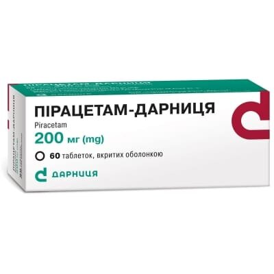 Пірацетам-Дарниця таблетки, в/о по 200 мг №60 (10х6)