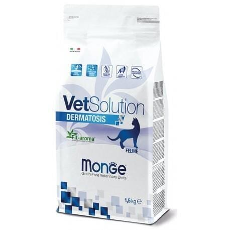 Корм сухий Monge Сat VetSolution Dermatosis для котів усіх порід з дерматологічними захворюваннями, 1,5 кг
