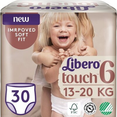 Підгузки-трусики Libero Touch Pants розмір 6, 13-20 кг, 30 шт