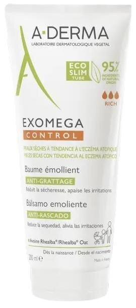 Бальзам для обличчя та тіла A-Derma Exomega Control пом'якшувальний зволожуючий, 200 мл