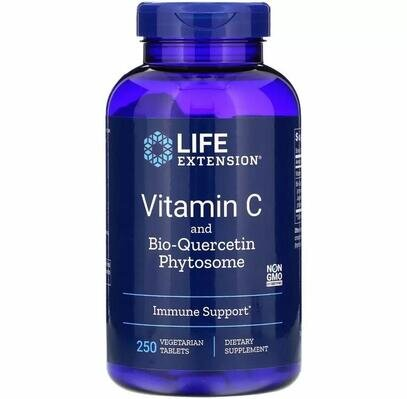 Вітамін С + біо-кверцетин Life Extension Vitamin C and Bio-Quercetin Phytosome, 250 вегетаріанських таблеток