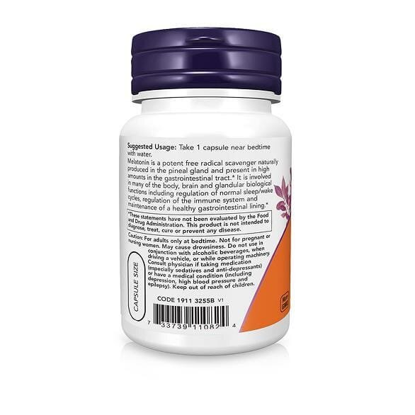 Мелатонін NOW Melatonin 3 мг вег. капсули №30