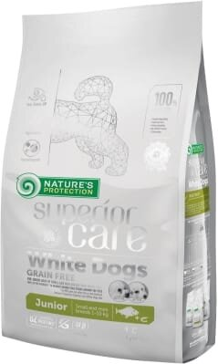 Корм сухий Nature's Protection Superior Care White Dogs Grain Free Junior Small and Mini Breeds для цуценят, 1,5 кг