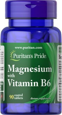 Магній з вітаміном B6 Puritan's Pride Magnesium with Vitamin B6, 90 таблеток