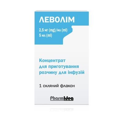 Леволім концентрат д/приг. р-ну д/інф. 2.5 мг/мл по 5 мл №1 у флак.