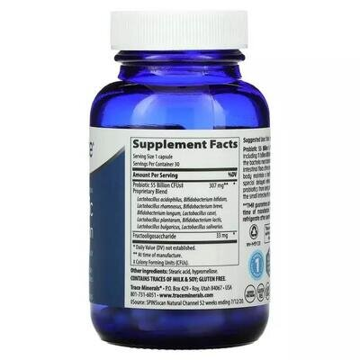 Пробіотик Trace Minerals Probiotic 55 мільярдів, 30 капсул