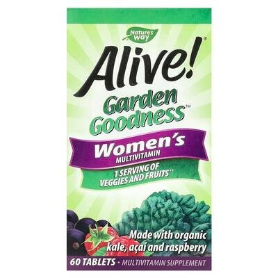 Мультивітаміни для жінок Nature's Way Alive! Garden Goodness for Women, 60 таблеток