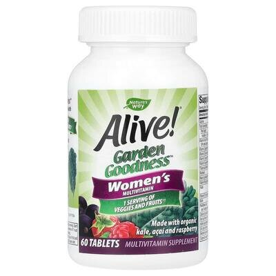 Мультивітаміни для жінок Nature's Way Alive! Garden Goodness for Women, 60 таблеток