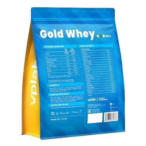 Протеїн сироватковий VPLab Gold Whey ваніль, 500 г