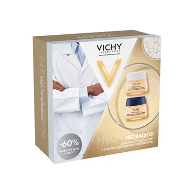 Набір для обличчя Vichy 2025 Neovadiol (денний антивіковий крем 50мл + нічний антивіковий крем 50мл) -60% на другий засіб у наборі