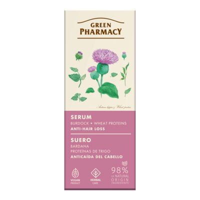 Сироватка для волосся Green Pharmacy Реп'ях та протеїни пшениці проти випадіння, 100 мл