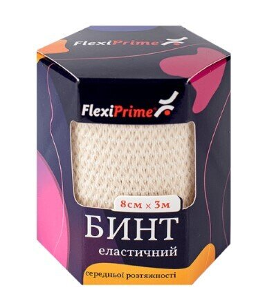 Бинт еластичний FlexiPrime середньої розтяжності 3 м х 8 см