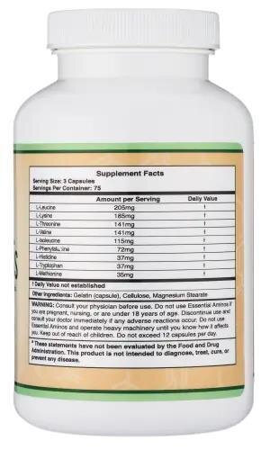 Добавка незамінних амінокислот Double Wood Essential Amino Acids, 225 капсул