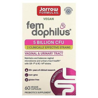 Пробіотики для жінок Jarrow Formulas Women's Fem Dophilus 5 млрд КУО, 60 капсул
