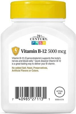 Вітамін В12 21st Century Vitamin B-12 5000 мкг, 110 таблеток