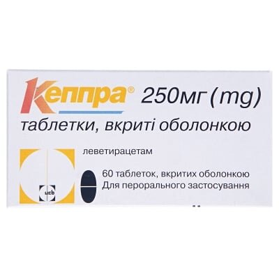 Кеппра таблетки, в/о по 250 мг №60 (10х6)