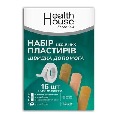 Набір пластирів медичних Health House Швидка допомога, 16 штук