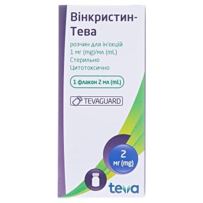 Вінкристин-Тева розчин д/ін. 1 мг/мл по 2 мл №1 у флак.