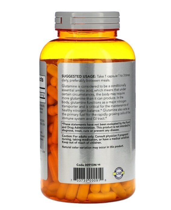 L-глютамін NOW Sports L-Glutamine 1000 мг вег. капсули №240
