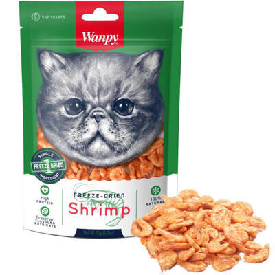Ласощі для котів Wanpy Freeze Dried Shrimp сушені креветки, 20 г