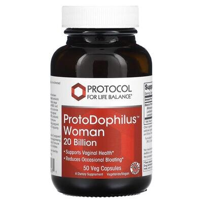 Пробіотики для жінок Protocol for Life Balance ProtoDophilus Woman 20 млрд КУО, 50 веганських капсул