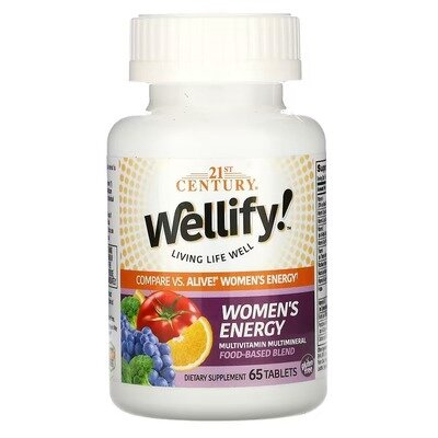 Мультивітаміни та мультимінерали для жінок 21st Century Wellify Women's Energy Multivitamins, 65 таблеток