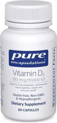 Вітамін D3 Pure Encapsulations Vitamin D3 10000 МО, 120 капсул