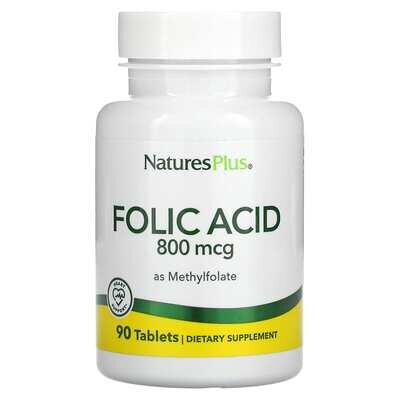 Фолієва кислота Nature's Plus Folic acid 800 мкг, 90 таблеток
