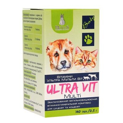 Вітамінно-мінеральний комплекс MoModeSdes Ultra Multi Vit для цуценят та кошенят, 140 таблеток