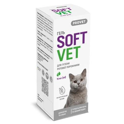 Гель ProVET SoftVet для гігієни ротової порожнини у собак і котів, 15 мл