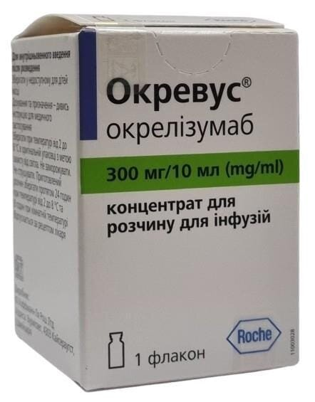 Окревус концентрат для р-ну д/інф. по 300 мг/10 мл по 10 мл №1 у флак.