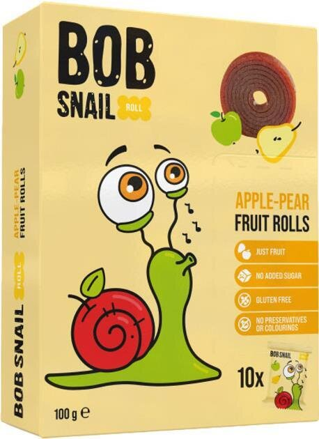 Цукерки Bob Snail Roll натуральні яблучно-грушеві, 100 г