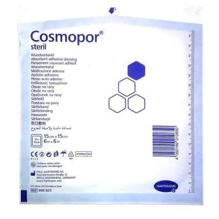 Пов'язка пластирна Cosmopor E steril для закриття ран 15 см х 15 см стерильна, 1 штука